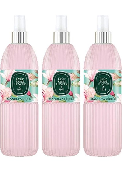 Manolya Çiçeği Kolonyası Silindir Pet Sprey Şişe 150 ml x 3