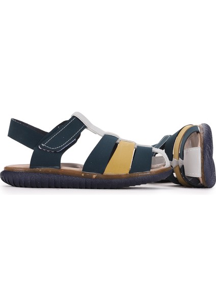 Şb 22479-287 Orto Pedik Erkek Çocuk Sandalet Terlik Lacivert - Sarı