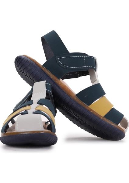 Şb 22479-287 Orto Pedik Erkek Çocuk Sandalet Terlik Lacivert - Sarı