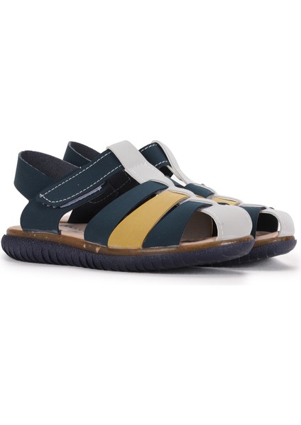 Şb 22479-287 Orto Pedik Erkek Çocuk Sandalet Terlik Lacivert - Sarı
