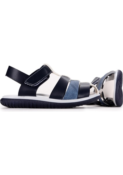 Şb 22479-287 Orto Pedik Erkek Çocuk Sandalet Terlik Lacivert - Beyaz