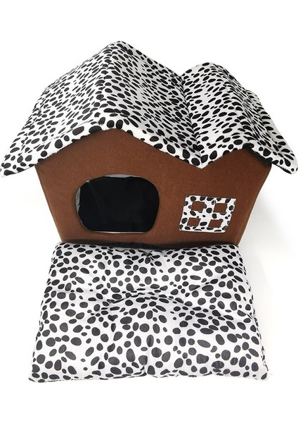Spot Çift Çatı Evi Çıkarılabilir Evcil Hayvan Yastığı Villa 50 x 38 x 35 cm. (Kahverengi) (Yurt Dışından) modelleri