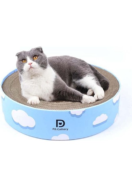 Yuvarlak Oluklu Kedi Çizicisi Pençe Bileme Oyuncak Yatağı, Renk: Bulut 32 x 32 x 6 cm. (Yurt Dışından) modelleri