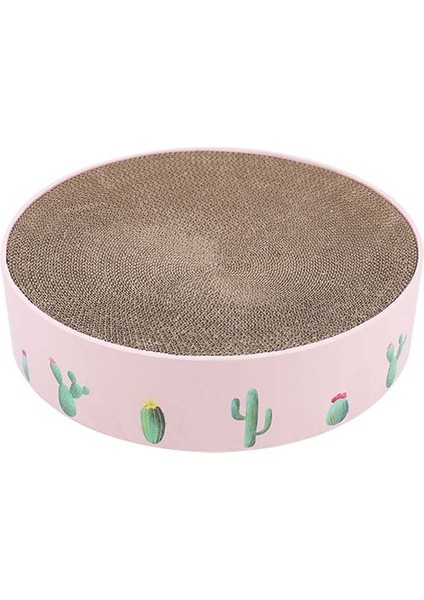 Yuvarlak Oluklu Kedi Çizicisi Pençe Bileme Oyuncak Yatağı, Renk: Pembe 41 x 41 x 10 cm. (Yurt Dışından)