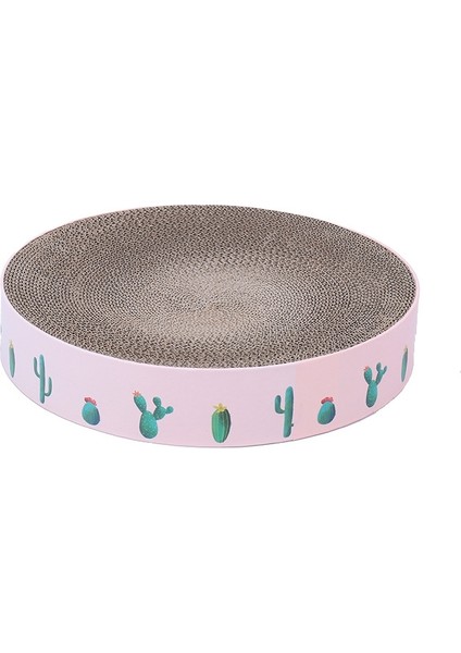 Yuvarlak Oluklu Kedi Çizicisi Pençe Bileme Oyuncak Yatağı, Renk: Pembe 36 x 36 x 8 cm. (Yurt Dışından)