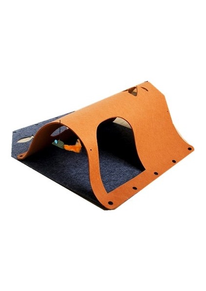 Dıy Kombinasyonu Keçe Kedi Tüneli Kedi Çöpü, Spesifikasyon: 44 x 60 cm. (Kahverengi) (Yurt Dışından)
