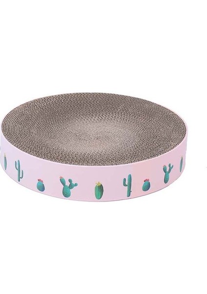 Yuvarlak Oluklu Kedi Çizicisi Pençe Bileme Oyuncak Yatağı, Renk: Pembe 32 x 32 x 6 cm. (Yurt Dışından)