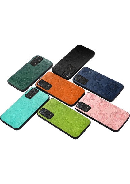 Xiaomi Redmi Note 11 / Note 11S 4G İçin Ayçiçeği Desenli Pu Deri Telefon Kılıfı - Pembe (Yurt Dışından) modelleri