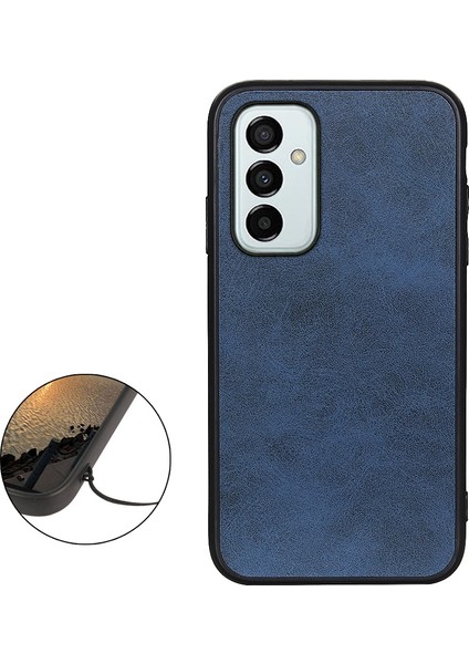 Galaxy M23 / F23 5G İçin Çift Renkli Deri Telefon Kılıfı - Mavi (Yurt Dışından) fırsatları