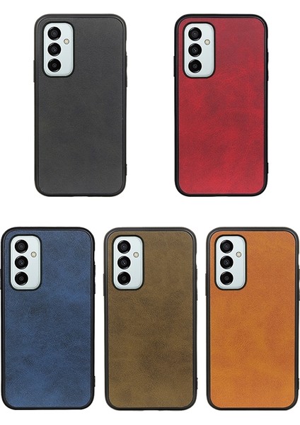 Galaxy M23 / F23 5G İçin Çift Renkli Deri Telefon Kılıfı - Kırmızı (Yurt Dışından) fiyatları