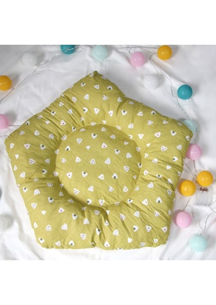 Pamuk Tuval Evcil Çadırı Kedi ve Yastıklı Köpek Yatağı Özellikler: Küçük 40*40*50 cm (Sarı Üçgen) (Yurt Dışından) modelleri