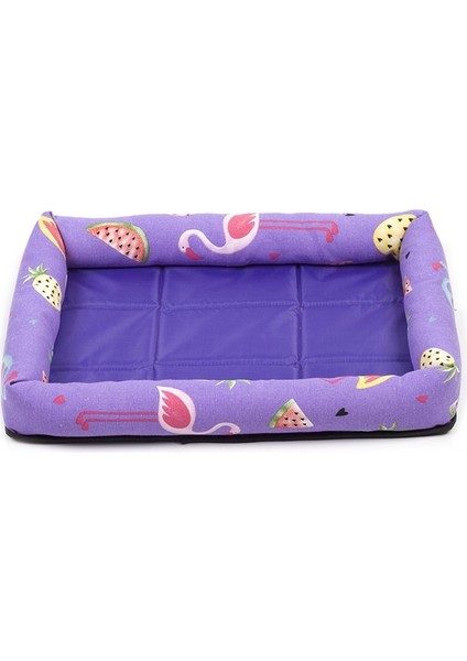 Yaz Evcil Hayvan Çıkarılamaz Yan Köpek Mat Evcil Hayvan Yatağı Özellikler: M 53x40x6 cm (Karpuz Mor) (Yurt Dışından)