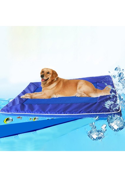 Yaz Köpek Pad Yatak Evi Pet Soğuk Ped Çıkarılabilir Köpek Mat Yastığı Büyük Boyut: 73*46*4 cm (Yurt Dışından)