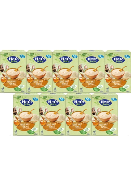 Hero Baby Kaşık Maması 200GR Sütlü Ballı Irmikli 9 Lu Set