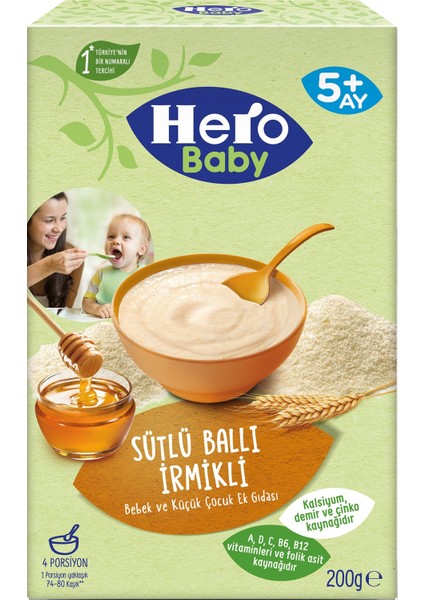 Hero Baby Kaşık Maması 200GR Sütlü Ballı Irmikli 9 Lu Set