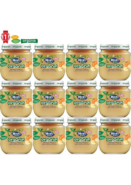 Kavanoz Maması 120GR Organik Kayısılı (12 Li Set)