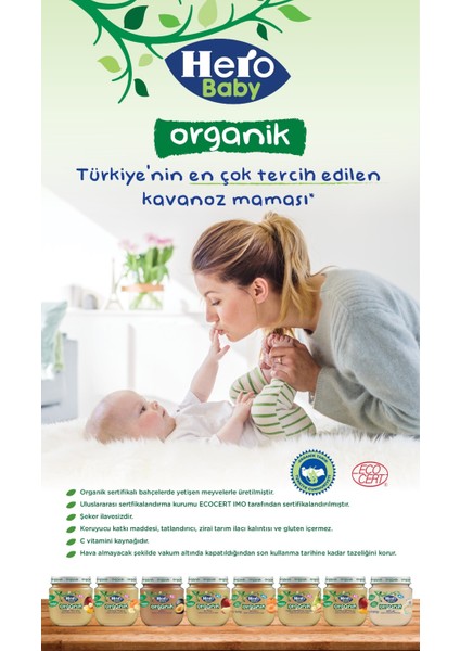 Kavanoz Maması 120GR Organik Kayısılı (12 Li Set)