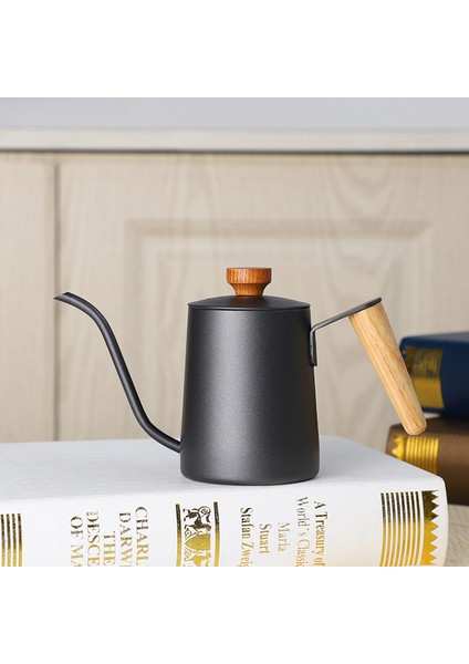 350 ml Ahşap Saplı Paslanmaz Çelik Kahve Su Isıtıcısı (Yurt Dışından)