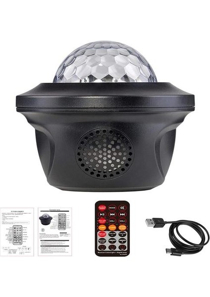 Movkzacv LED Yıldızlı Gökyüzü Projektör Işık Projektör Işık Okyanus Dalga Projektör Tavan 360 Derece Dönen Yatak Odası Yıldızlı Gökyüzü Parti USB LED 6 W (Yurt Dışından)