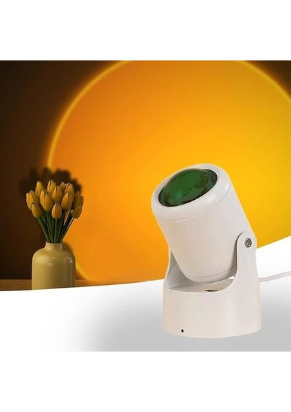 Sunset Lamba, Sunset Lamba 180 Derece Rotasyon, Atmosfer Dekor Gece Lambası Oturma Odası Yatak Odası Dekor, (Beyaz) (Yurt Dışından) fırsatları