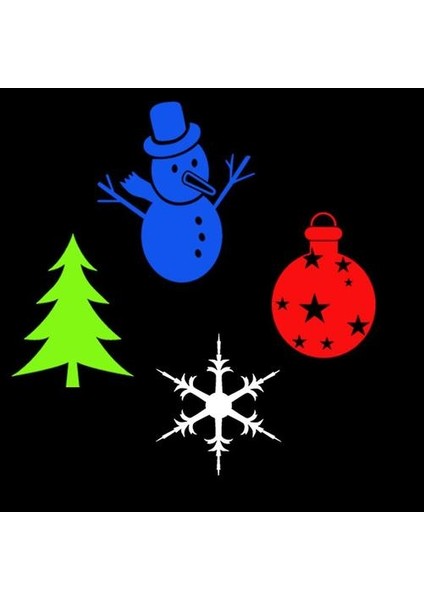Su Geçirmez Açık / Kapalı 4 W 4 LED Renkli LED Projektör Noel Projektör (Yurt Dışından)