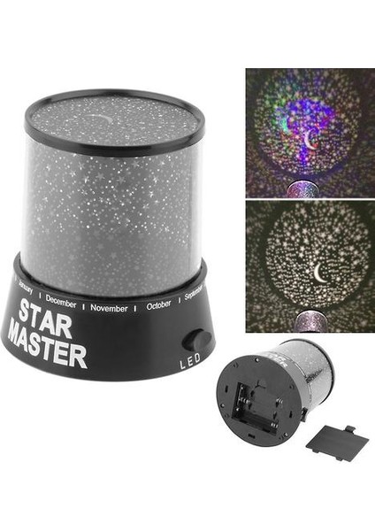 Siyah Romantik Inanılmaz LED Yıldızlı Gece Gökyüzü Projektör Lambası Yıldız Işık Cosmos Master (Yurt Dışından)