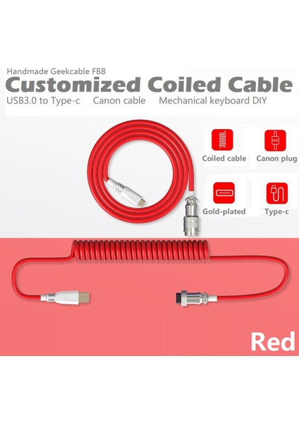 Tip-C Klavye Kablosu Mekanik Klavye Oyunu Konsolları Için Coiled USB Bağlantı Noktası (Yurt Dışından)