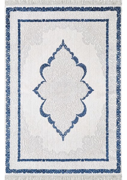 Voila ZQ00C Lacivert Bej Modern Salon Halısı