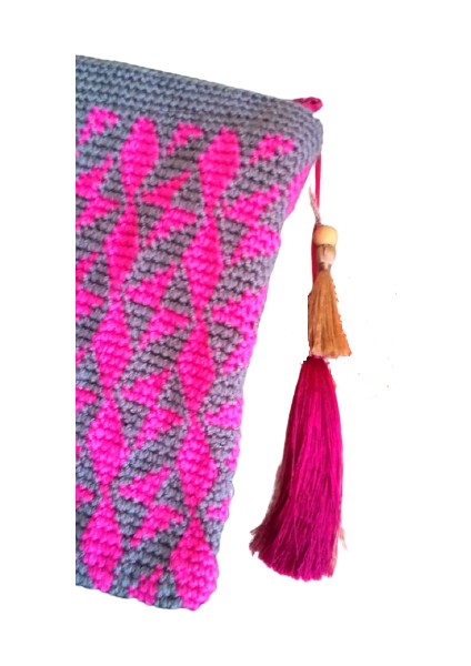 El Örgüsü Wayuu Clutch Çanta