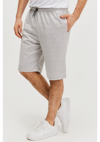 Gri Klasik Pamuklu Unisex Şort