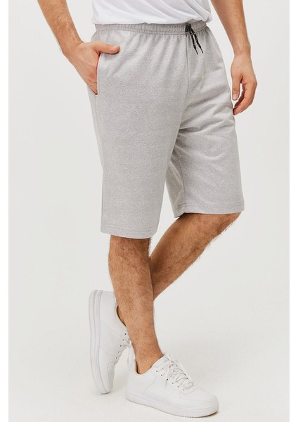 Gri Klasik Pamuklu Unisex Şort
