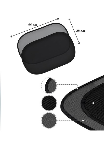 Ön Cam Balonlu Kalın Güneşlik 150 x 70 cm  2 Adet Araç Arka Yan Cam Güneşlik Vantuzlu Oto Perde Seti Araç Perdesi