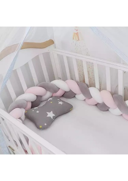 Guldesignstore 3'lü Örgü Koruma Pembe-Gri-Beyaz 600cm