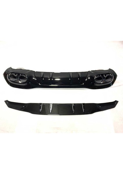 Mercedes A45 W177 Hb 2019+ Difüzör & Egzoz Seti - Siyah Egzoz Ile