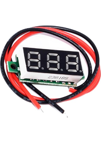 Dijital Mini Voltmetre Dc 4V-30V 0.28" 2 Kablolu Kırmızı