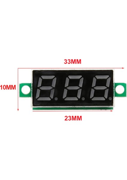 Dijital Mini Voltmetre Dc 4V-30V 0.28" 2 Kablolu Kırmızı