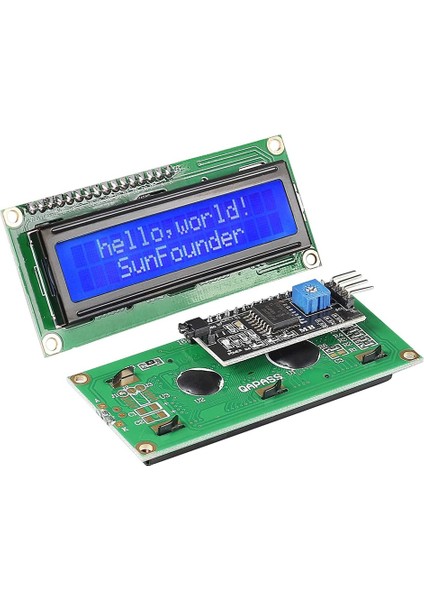 16X2 Mavi LCD + IIC/I2C Ekran Arayüz Modülü Birlikte Set