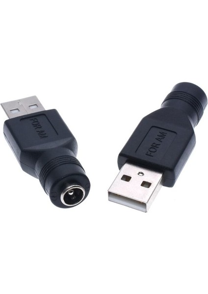 5.5*2.1mm Dişi To USB 2.0 Erkek Soket Çevirici Power Adaptör Şarj Ucu