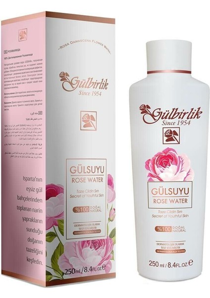 Doğal Gülsuyu 250 ml + Rosense Gül Yağı 1 Grm