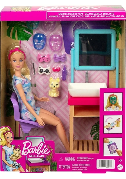 HCM82 Barbie, Işıltı Dolu Spa Günü Oyun Seti, Barbie Welness