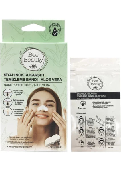 Bee Beauty Aloe Vera Siyah Nokta Bandı 6'lı