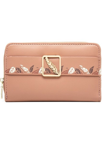 Yeni Orta Kadın Cüzdanı Kore Versiyonu Kadın Pu Baskılı Fermuar Gizli Toka