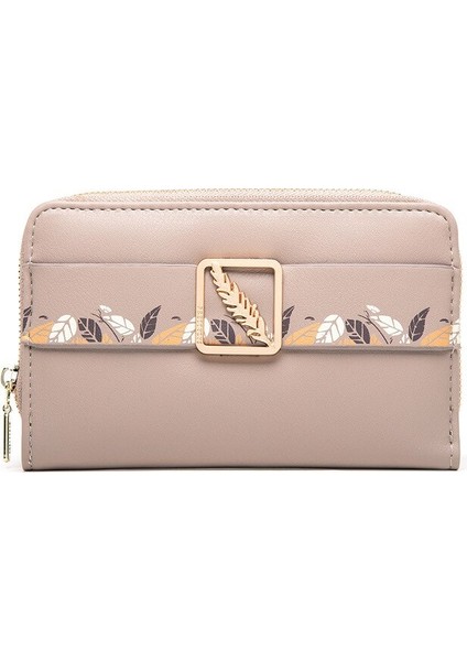 Yeni Orta Kadın Cüzdanı Kore Versiyonu Kadın Pu Baskılı Fermuar Gizli Toka