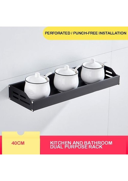 40 cm Alüminyum Alaşım Duvar Asılı Mutfak Çok Fonksiyonlu Raf Kichen Organizatör | Duvara Monte Mutfak Rafları (Yurt Dışından) fırsatları