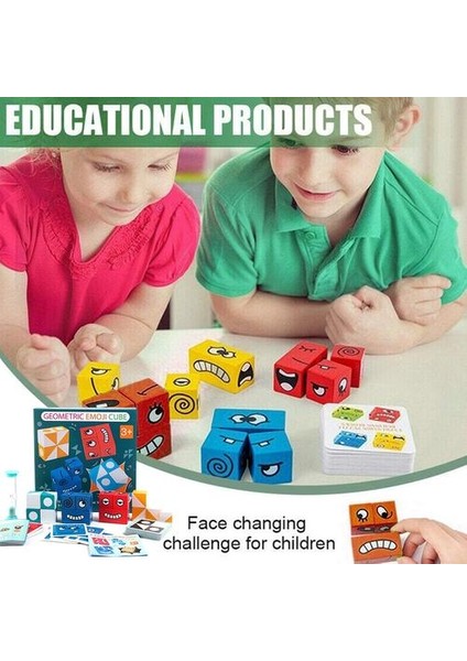 Çocuk ahşap ifade şaşkın sihirli küp yapı taşları montessori eğitici oyuncaklar mantıksal düşünme ebeveyn çocuk hediyeler (Yurt Dışından) fırsatları