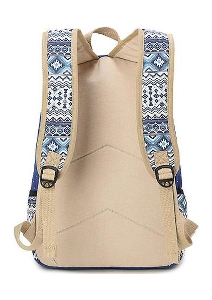 Tuval Sırt Çantası Kadın Rahat Öğrenci Schoolbag Üç Parçalı Set (Gri)