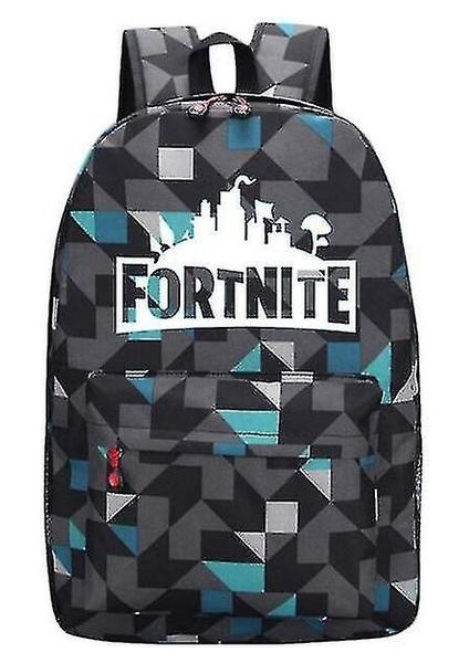 Fortnite Game Fort Gecesi Aydınlık Okul Çantası Erkek ve Kadınlar Sırt Çantası (Rhomboid Blue) (Yurt Dışından)