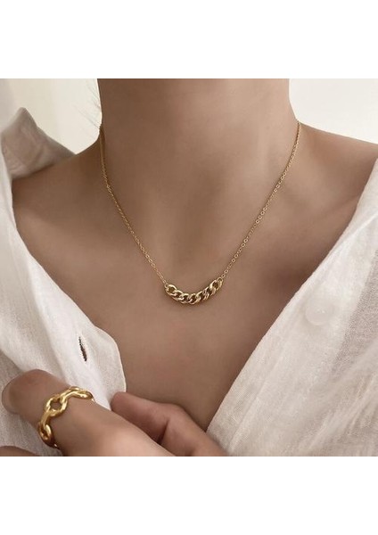 Trendy Kolye Sterling Gümüş Kadınlar Için 925 Tasarımcı Minimalist Zincir Kolye Femme Güzel Kuyumculuk (Yurt Dışından)