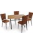 Valerya Werzalit - Kapitoneli Masa Takımı (80X140) - Indiana Wood Kahve 1