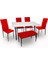 Valerya Mega - Gözde Banklı Mutfak Masa Takımı (6 Kişilik) - Kırmızı 1
